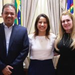 Raquel Lyra recebe prefeito eleito de Araripina, Evilásio Mateus, e deputada estadual Roberta Arraes